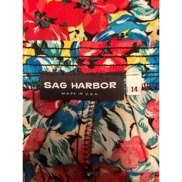 GUC Vintage Women's Sag Harbor Skirt and Top Red Floral SIze S/14 - Picture 3 of 6